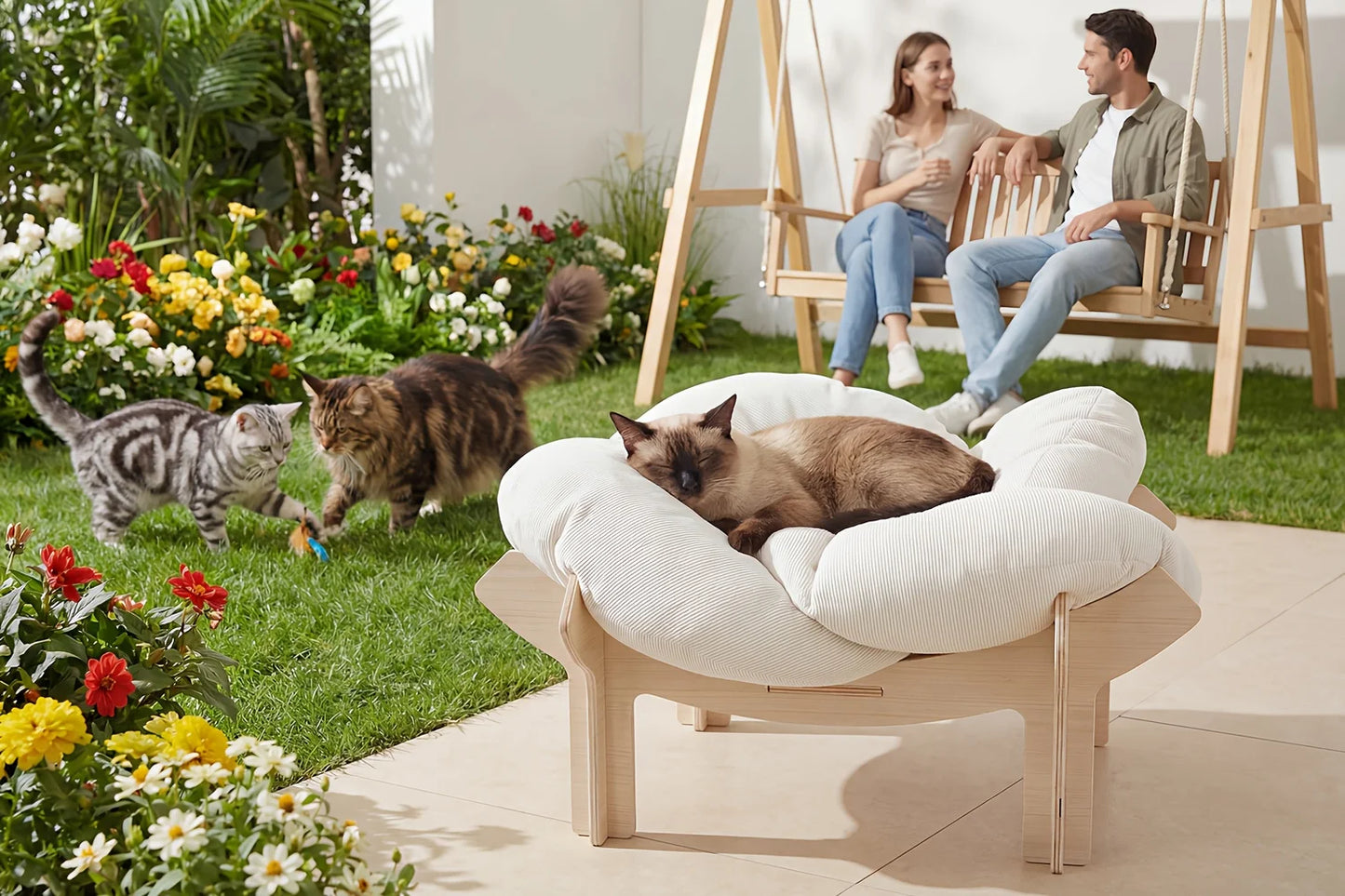 Flower Shaped Pet Bed for Cats & Small Dogs