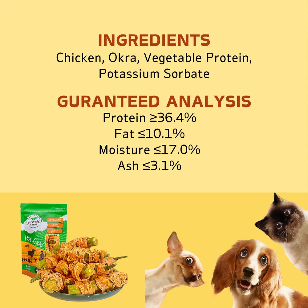 Chicken Wrapped Okra, All Natural Ingredients For Dog Treats