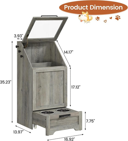Dog Food Station with Storage