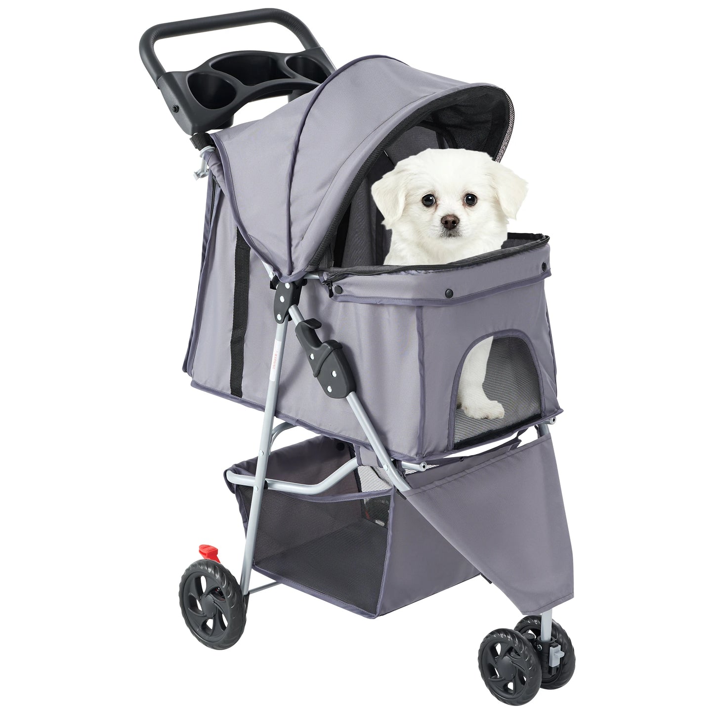 3-Wheel Foldable Pet Stroller For Small Dogs