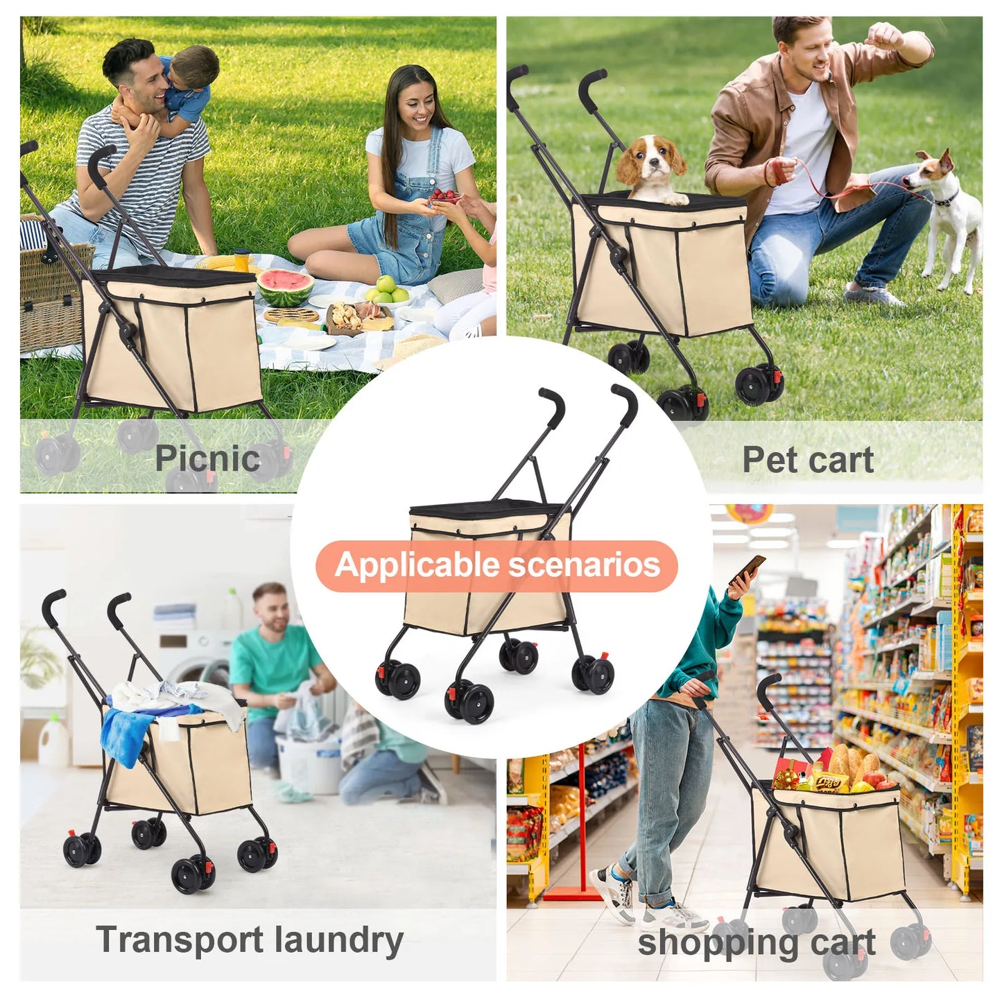Dog Stroller Pet Travel Cart