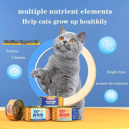 Canned cat chicken duck hydrating wet food