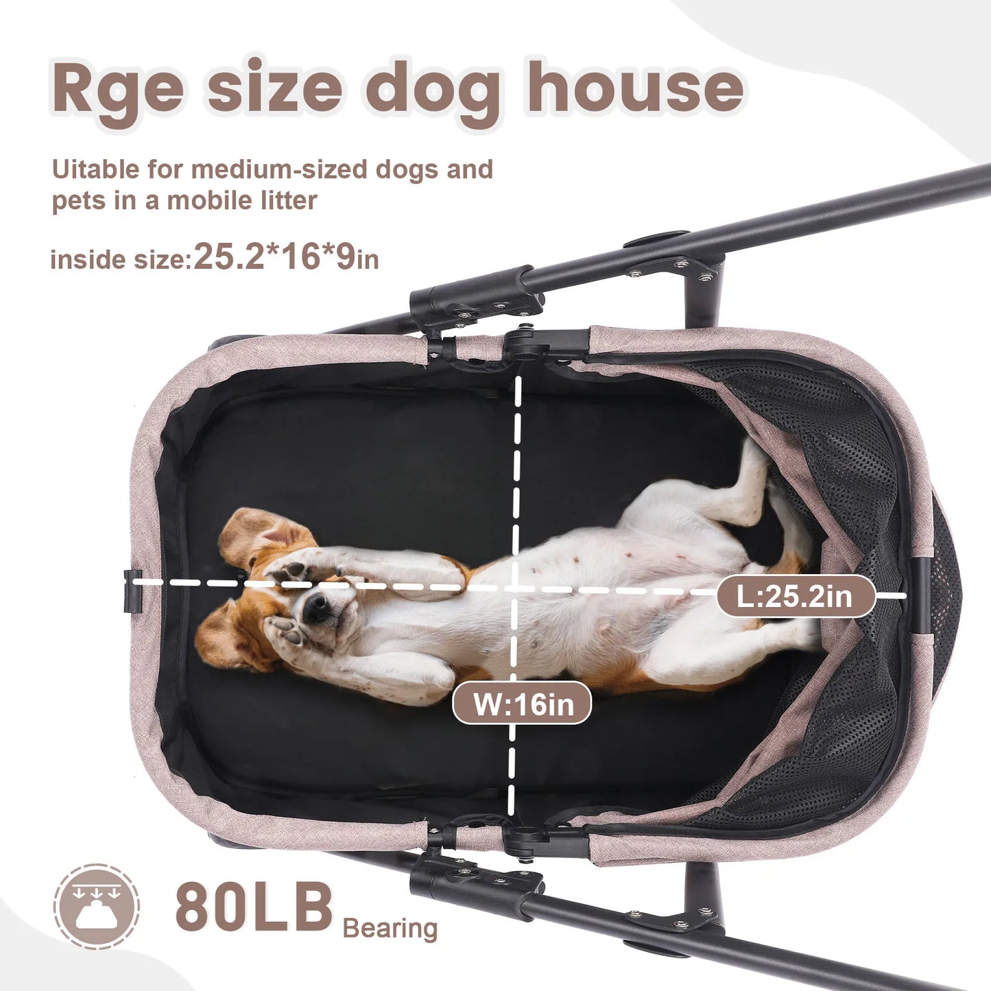 Foldable Dog Stroller Portable Dog Buggy