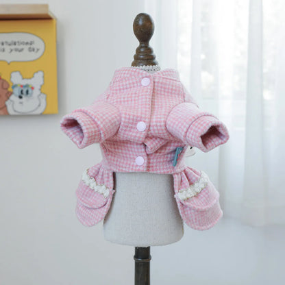 Wool Bowknot Dog Cat Dress
