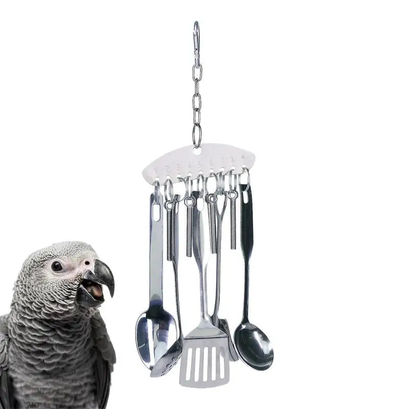 Parrot Stainless Steel spoon Toy