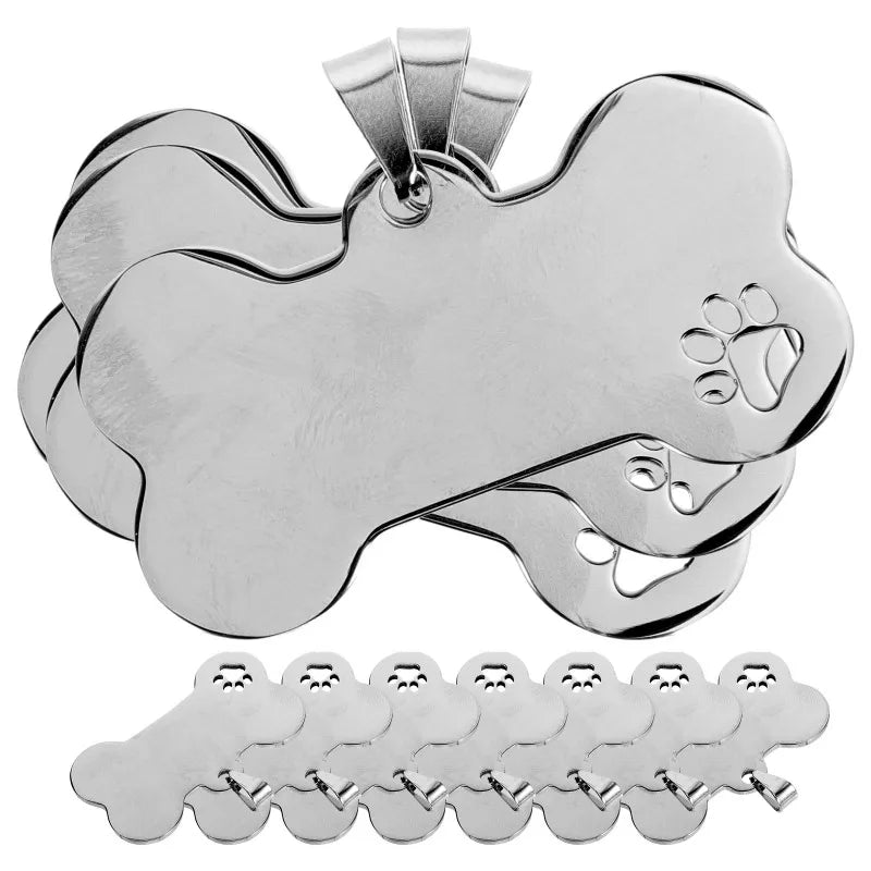 10 Pcs Stainless Steel Dog Tags