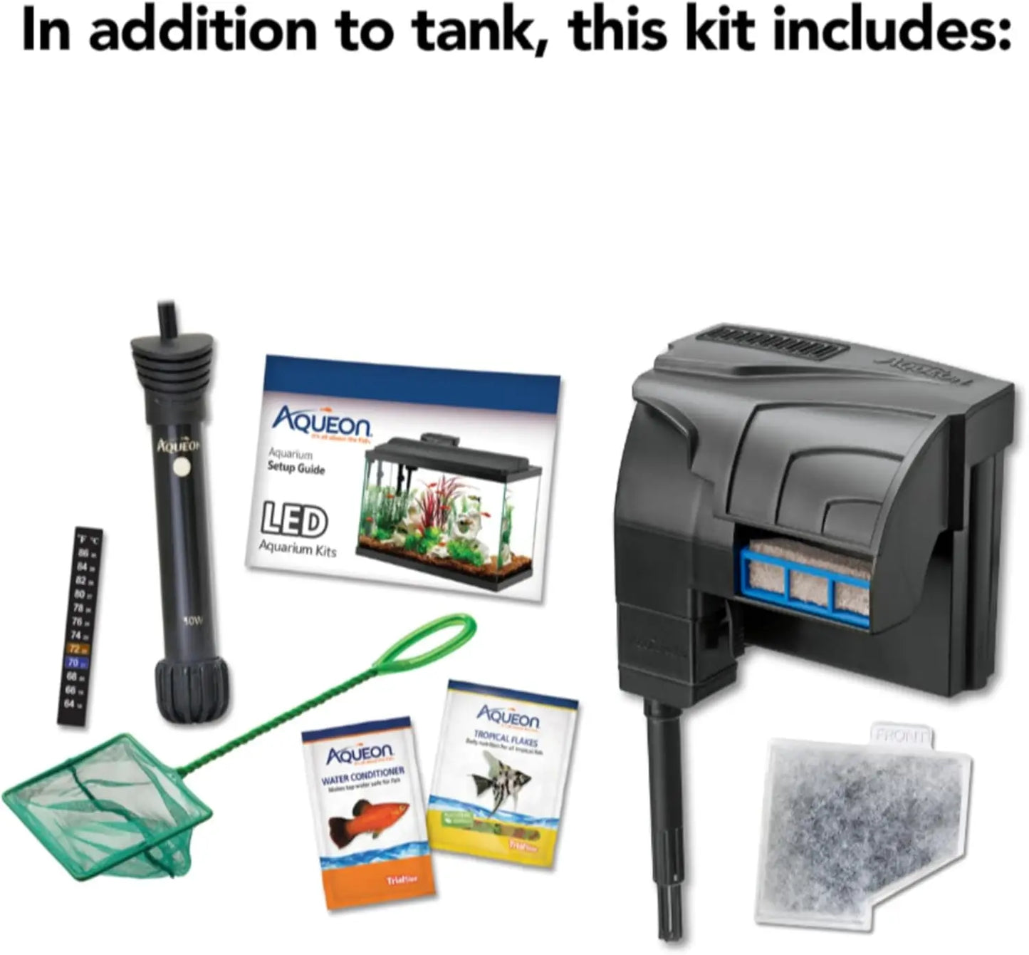 Complete 10 Gallon Aquarium Starter Kit with LED Lighting - Everything Included