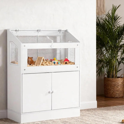 Small Animal Cage With Storage Cabinet