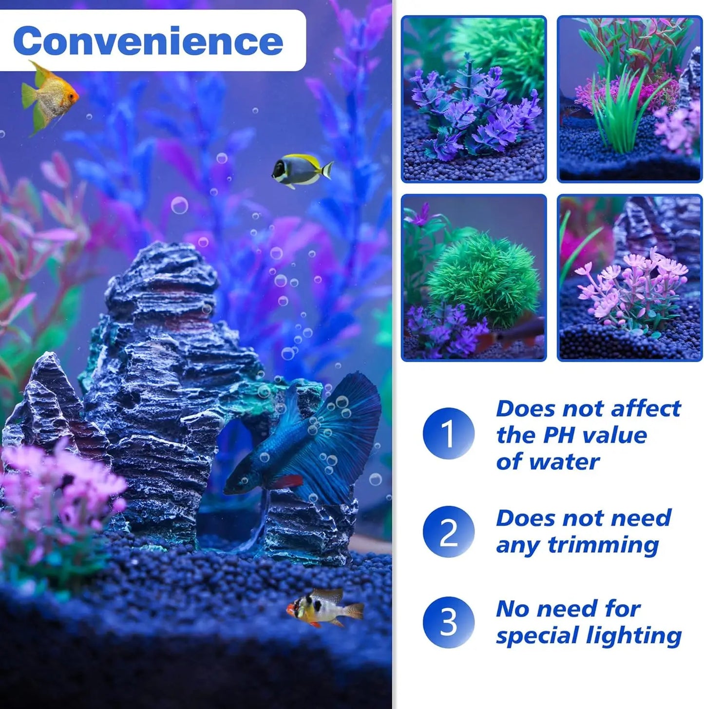 Artificial Aquarium Plants and Rocks