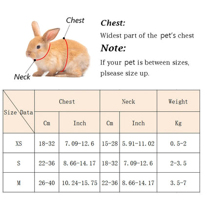 Pet Rabbit and Cat Harness and Leash Set