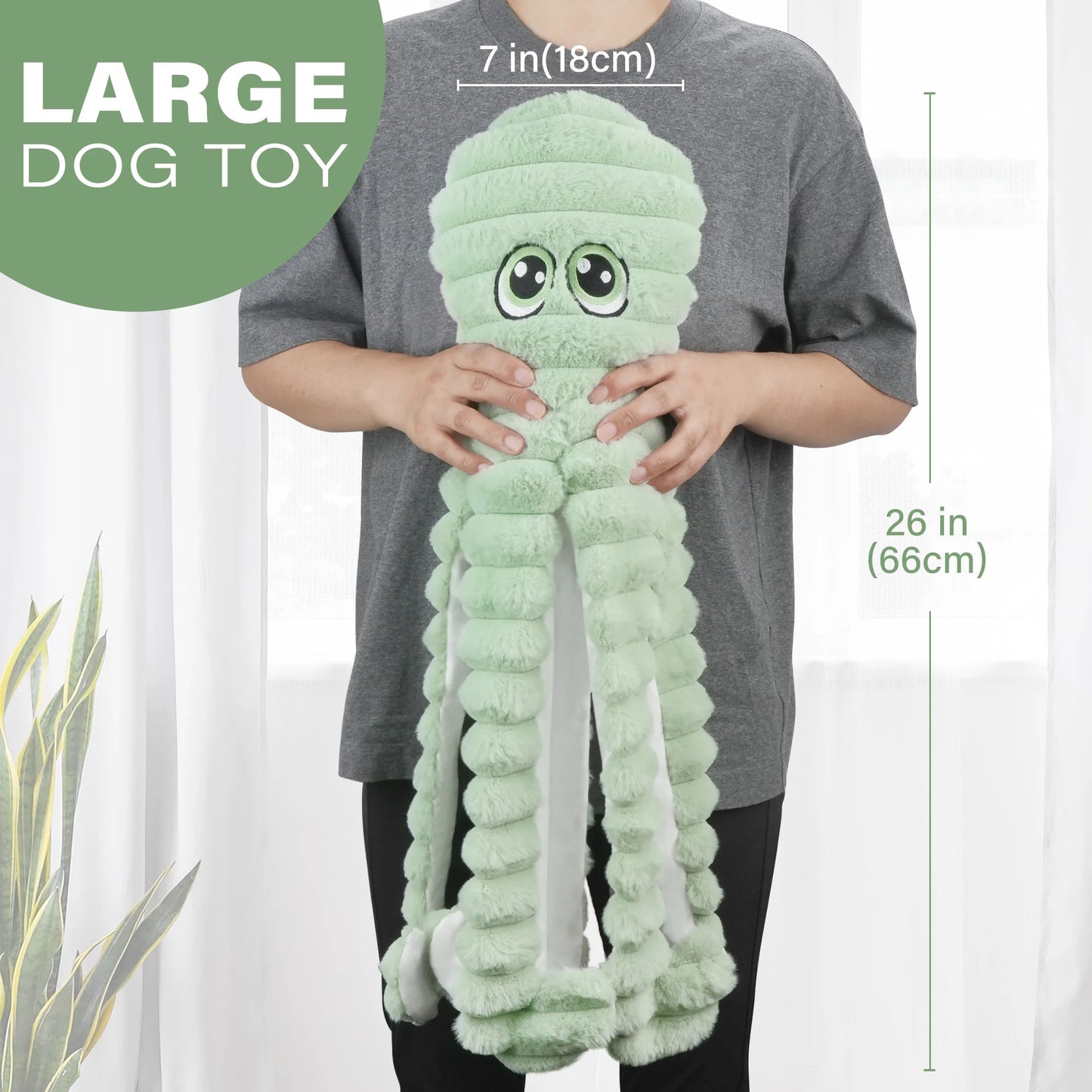 Octopus Design Squeaky Plush Toy