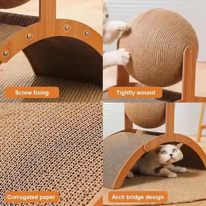 Wooden 2 in 1 Cat Scratcher Ferris Wheel