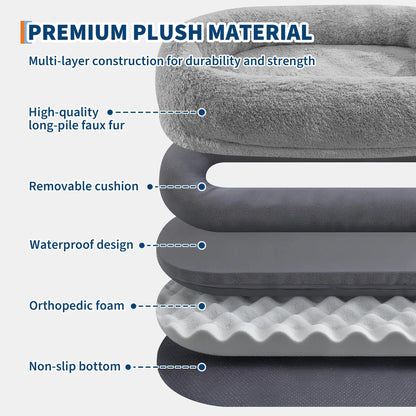Orthopedic Faux Fur  Oversized Dog Bed