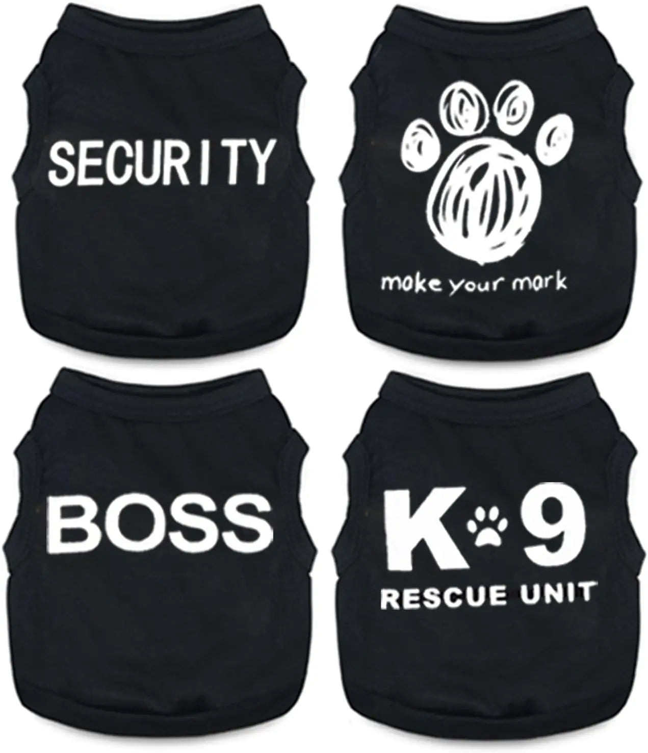 4-Piece Small Dog Clothes Set for Summer and Spring, Soft Pet Shirts in XXS Black