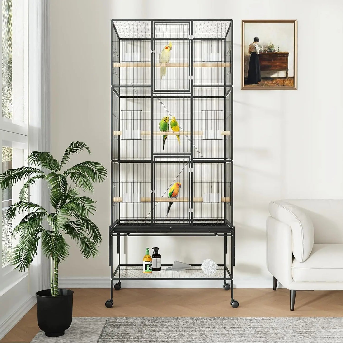 69-Inch Extra Large Rolling Bird Cage
