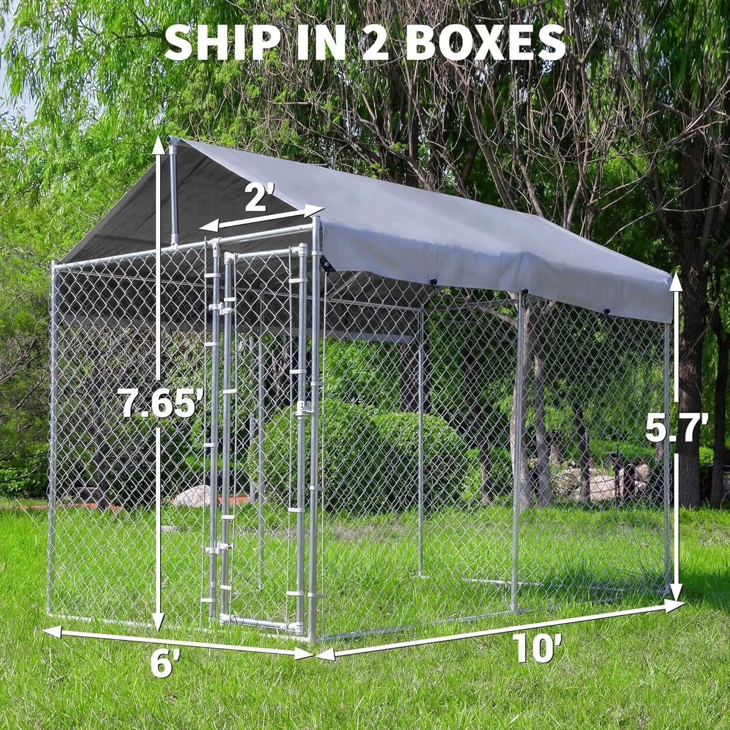 Large Galvanized Dog Kennel