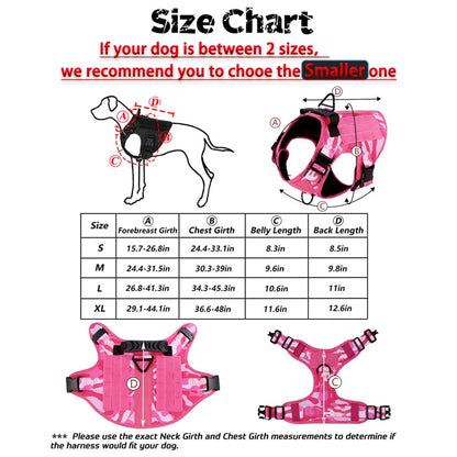 Military Pink Camouflage Dog Harness
