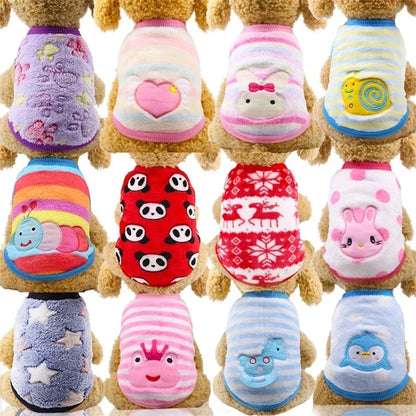 Cartoon Fleece Pet Clothes