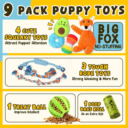 9 Pack Puppy Toys for Teething