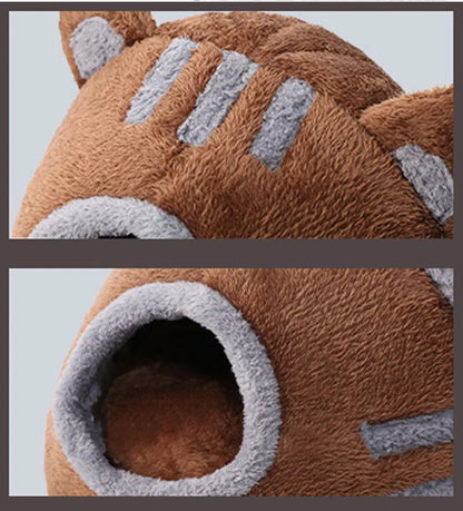 Cute Bear Head Shape Cave for Cats House