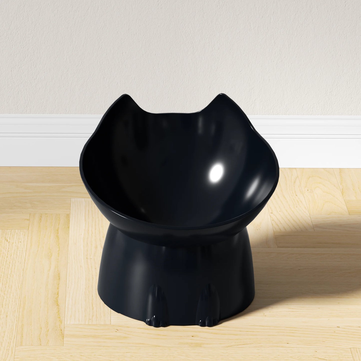 Anti-Tip Plastic Raised Pet Feeding Dish