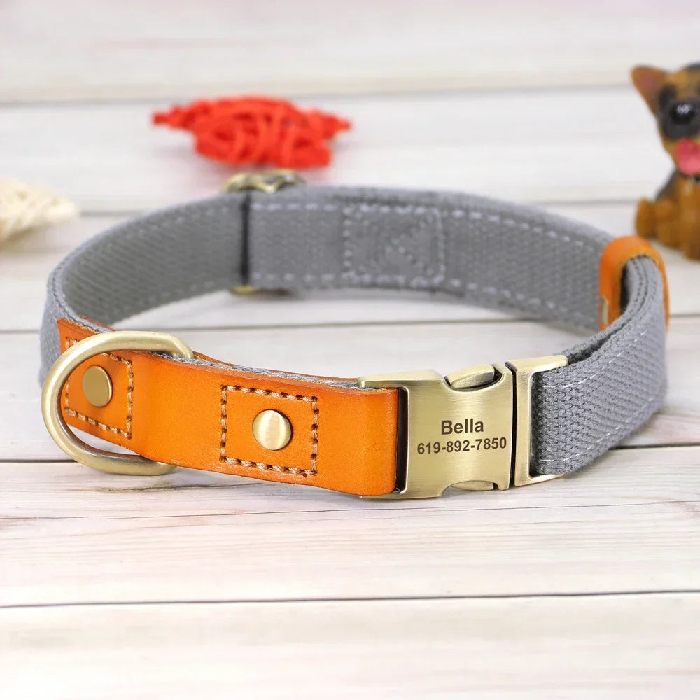 Nylon Custom  Collar Leash Set