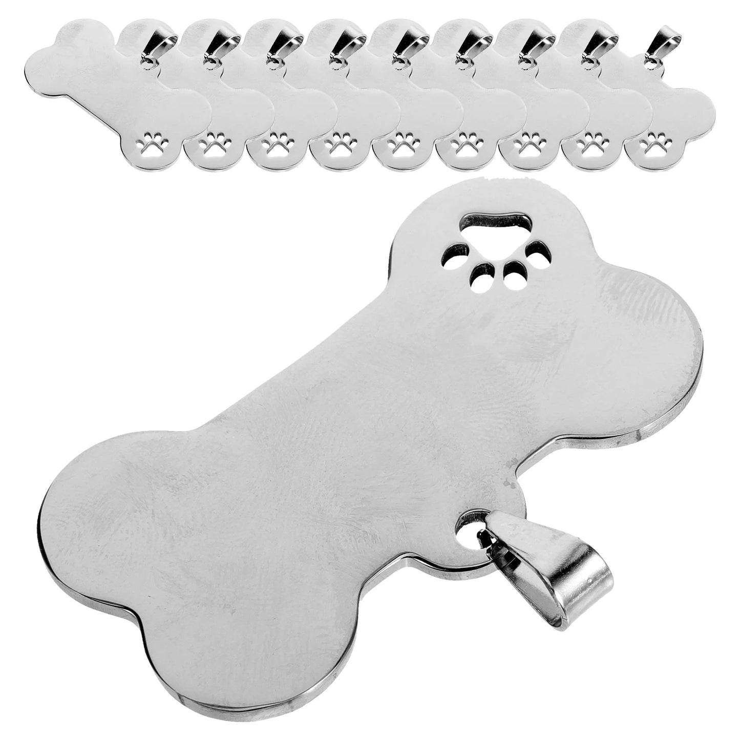 10 Pcs Stainless Steel Dog Tags