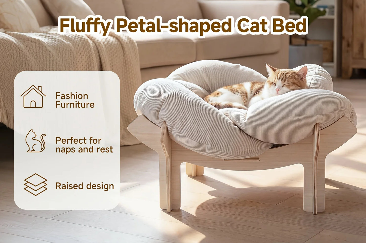 Flower Shaped Pet Bed for Cats & Small Dogs