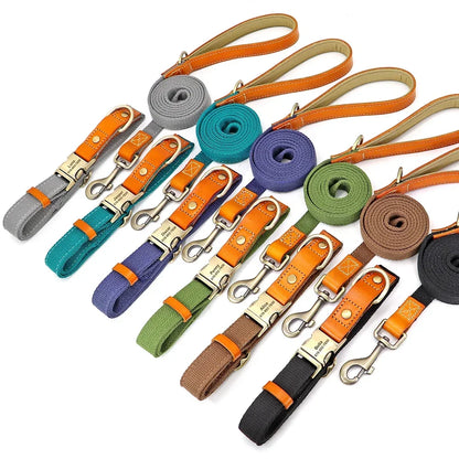 Nylon Custom  Collar Leash Set