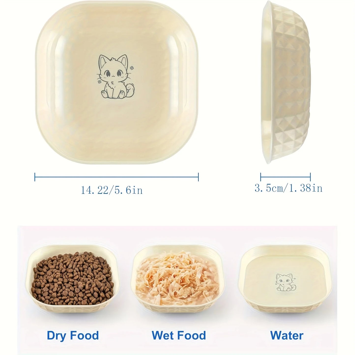 6pcs Non-Slip Cat Bowls Set