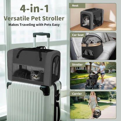 Foldable Double Pet Stroller