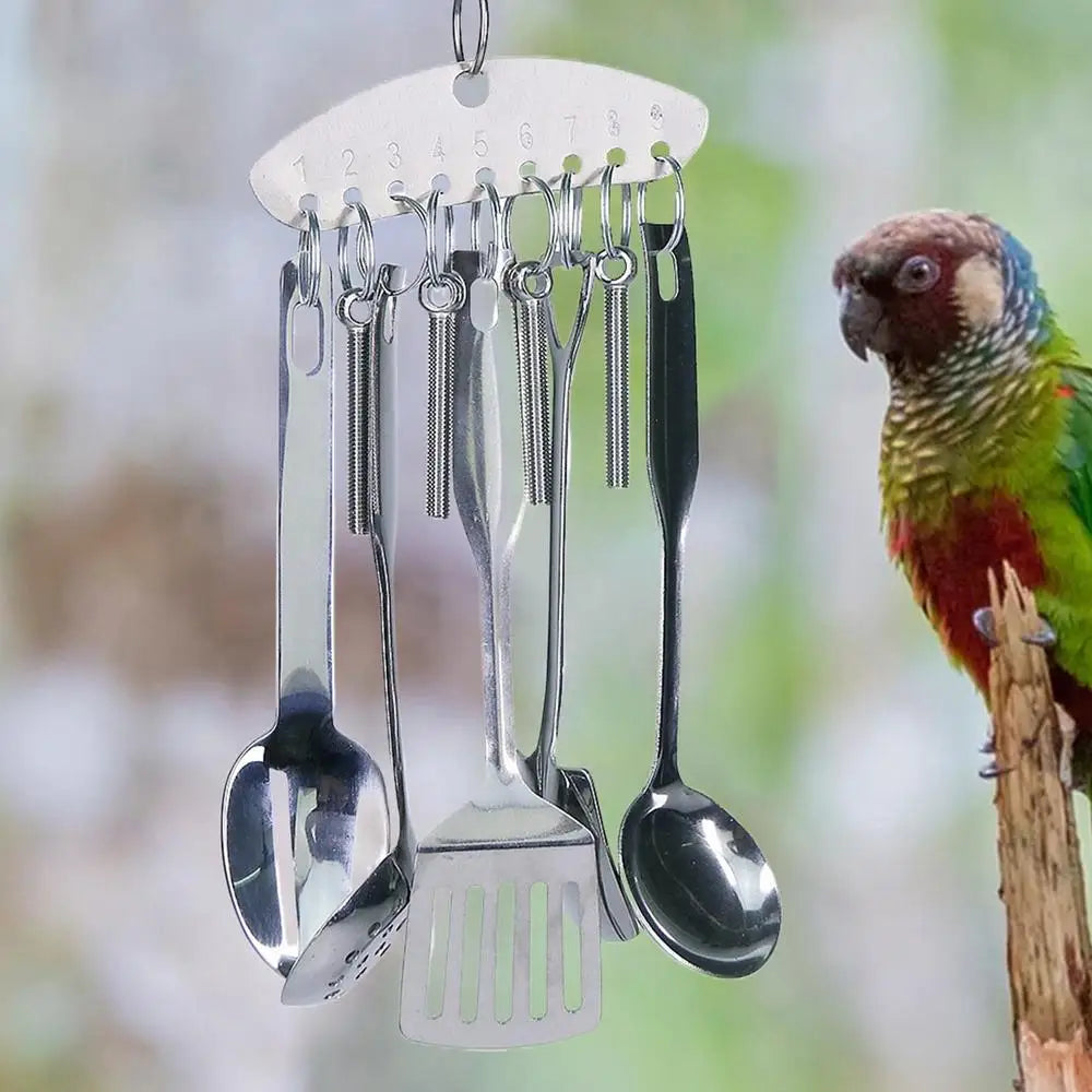 Parrot Stainless Steel spoon Toy