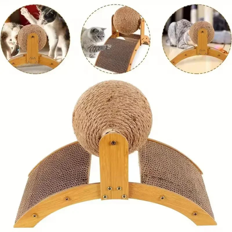 Wooden 2 in 1 Cat Scratcher Ferris Wheel