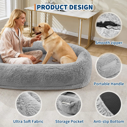 Orthopedic Faux Fur  Oversized Dog Bed