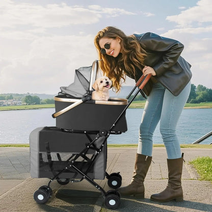 Foldable Double Pet Stroller