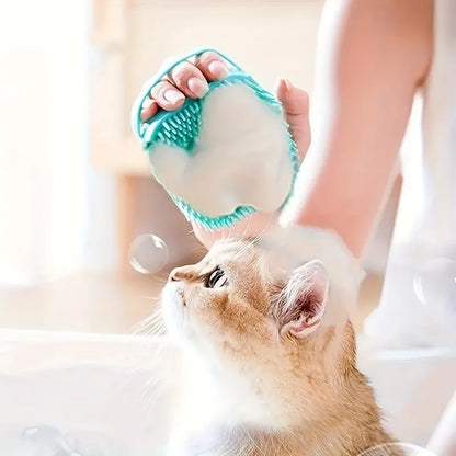 Pet Massage Brush Shampoo Dispenser
