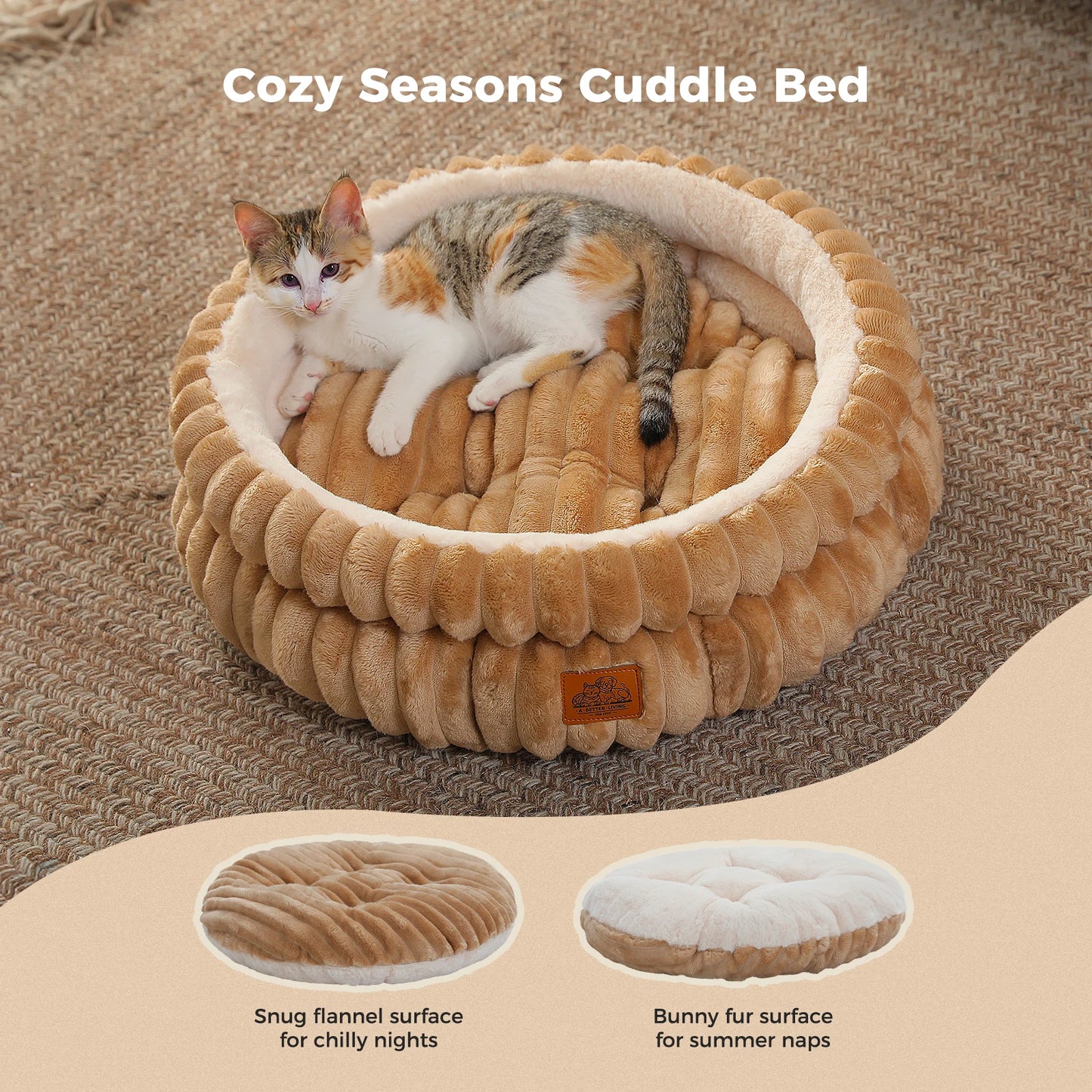 Washable Round Pet Bed