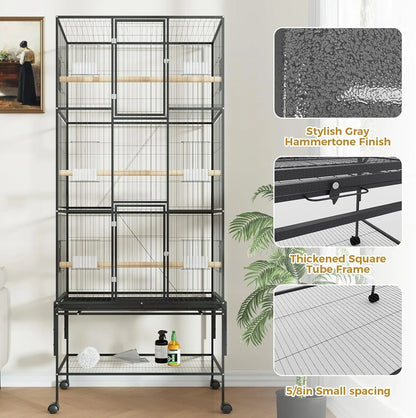 69-Inch Extra Large Rolling Bird Cage