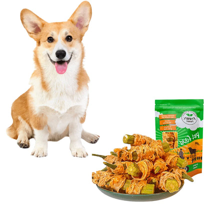 Chicken Wrapped Okra, All Natural Ingredients For Dog Treats
