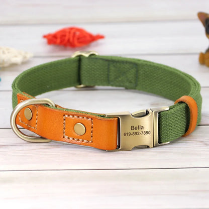 Nylon Custom  Collar Leash Set