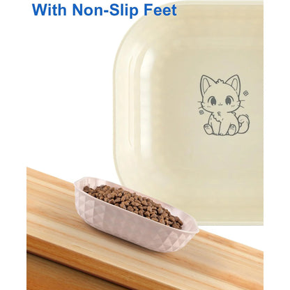 6pcs Non-Slip Cat Bowls Set