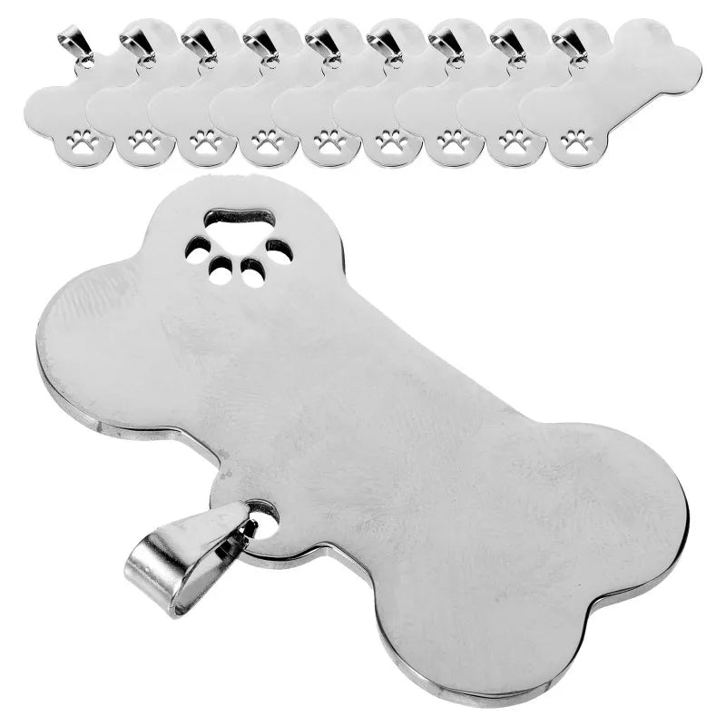 10 Pcs Stainless Steel Dog Tags