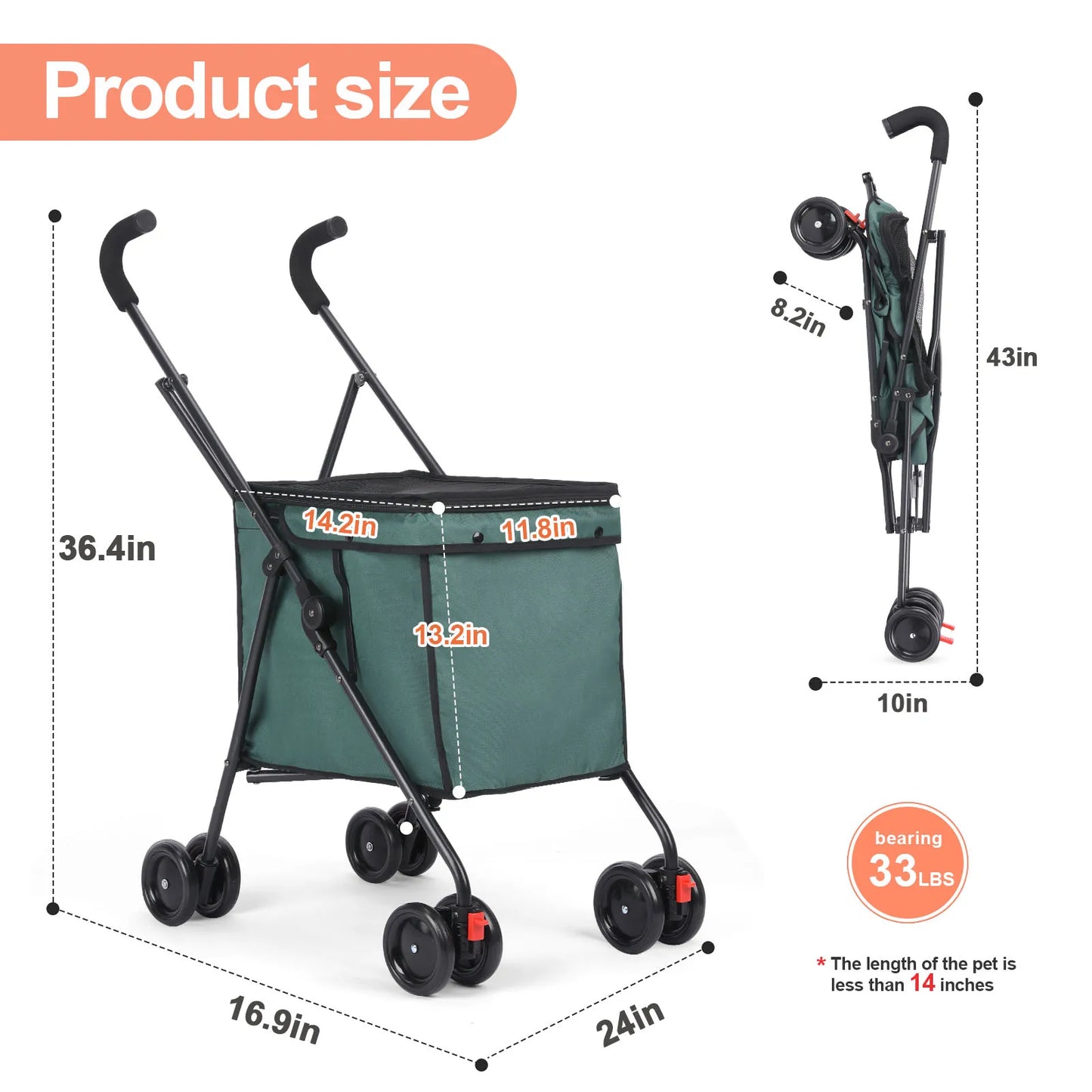 Dog Stroller Pet Travel Cart