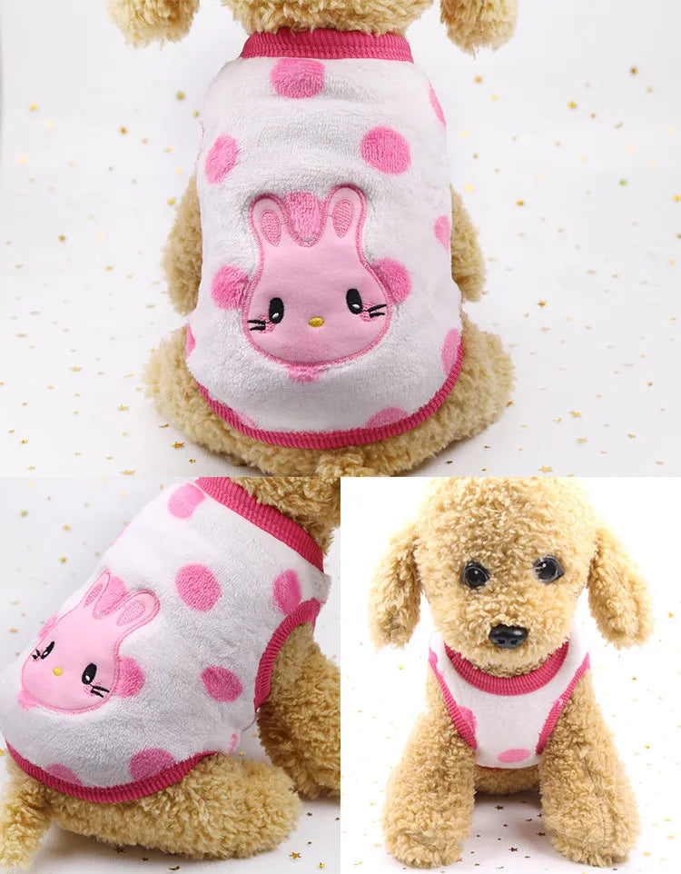 Cartoon Fleece Pet Clothes