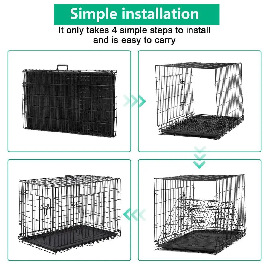 XL Dog Crate Dog Kennel Double Door,42 inch