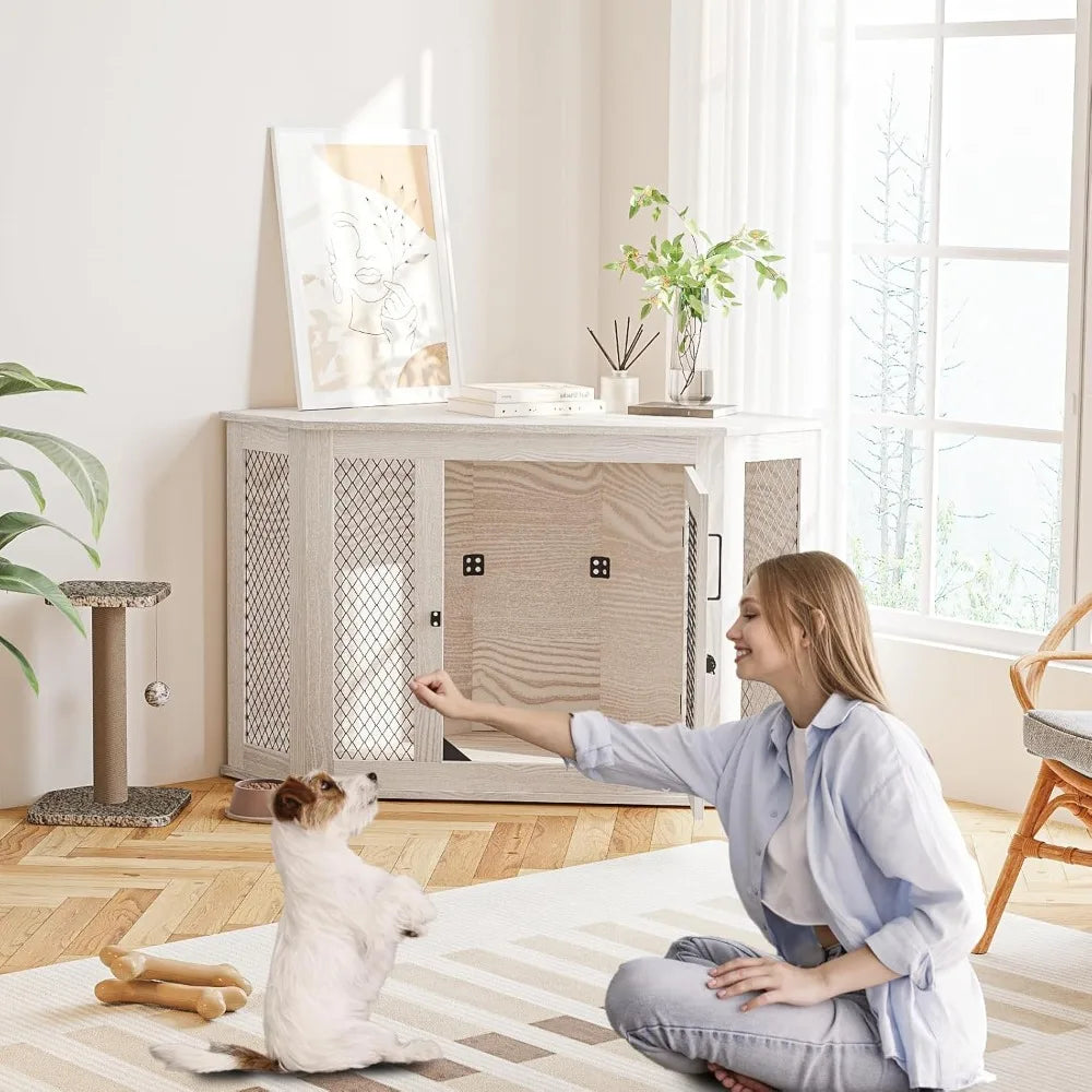Decorative Pet Crate Side Table