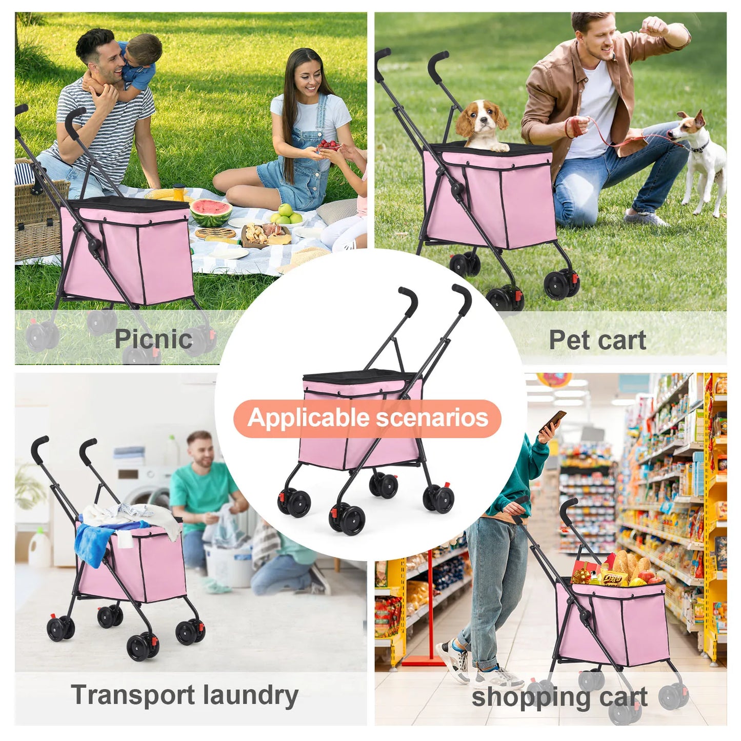 Dog Stroller Pet Travel Cart