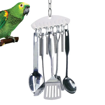 Parrot Stainless Steel spoon Toy