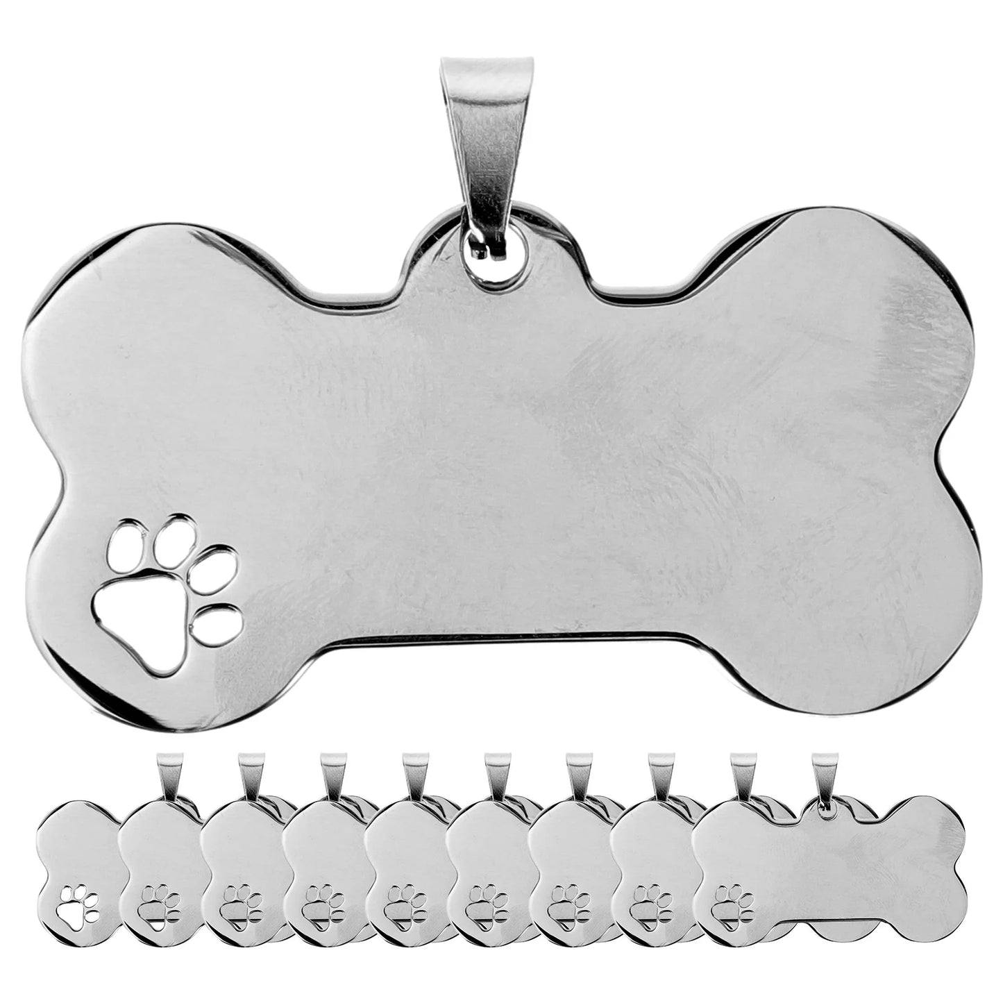 10 Pcs Stainless Steel Dog Tags
