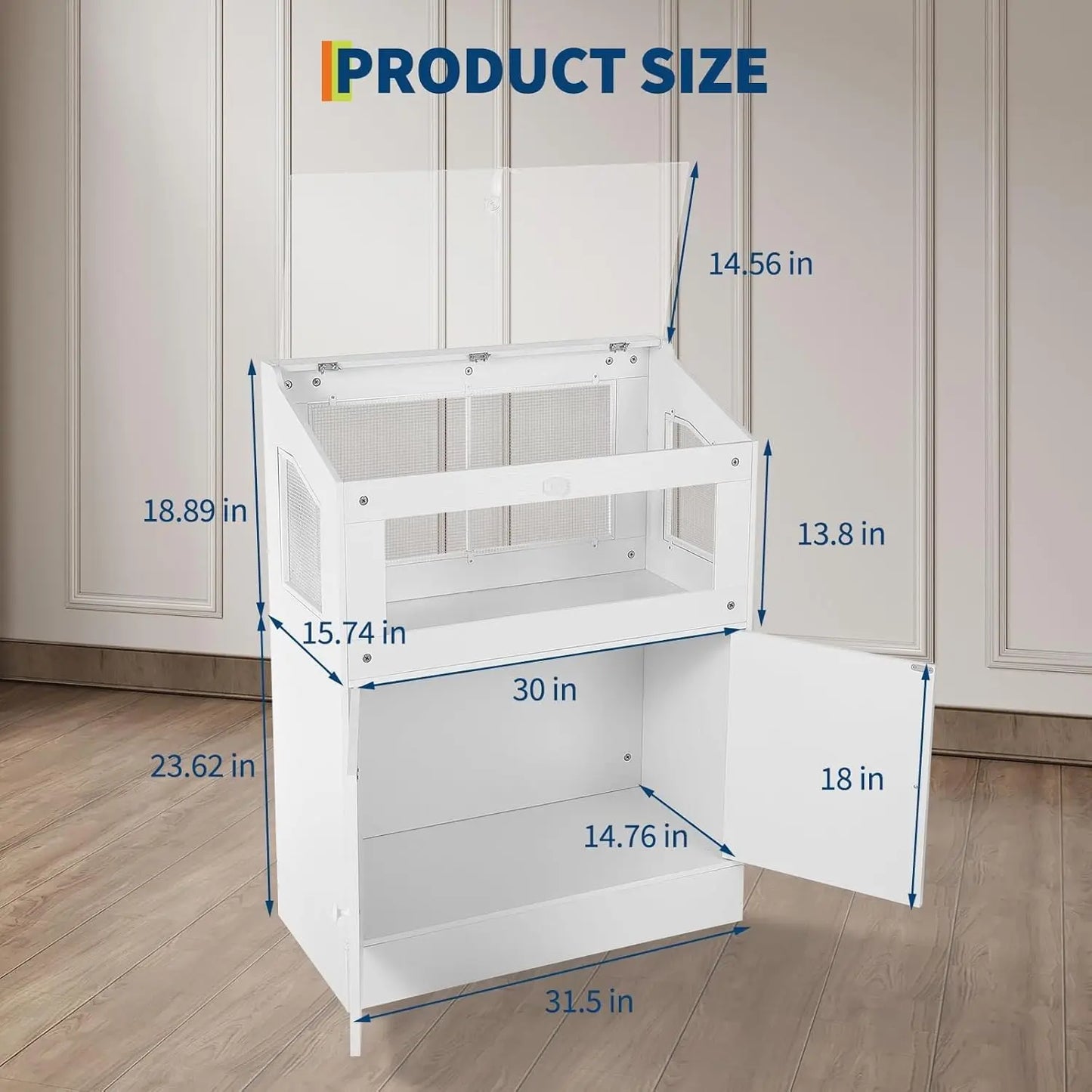 Small Animal Cage With Storage Cabinet